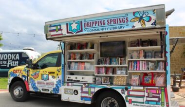 The Dripping Springs Community Library launched its Library on Wheels in April. The vehicle will bring programming and materials to different areas in and around Dripping Springs. (Sienna Wight/Community Impact)
