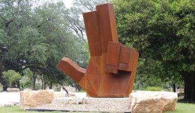 Texas State University unveiled a new statue celebrating school spirit and state pride on April 25. (Michael Milliorn/Community Impact)