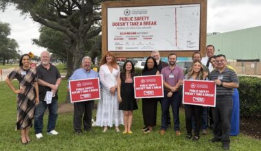 Harris County Precinct 4 Commissioner Lesley Briones held a May 5 news conference to announce the start of construction of 4.25 miles of sidewalk along South Mason Road. (Bradley Dountz/Community Impact)