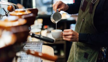 a barista making a coffee
