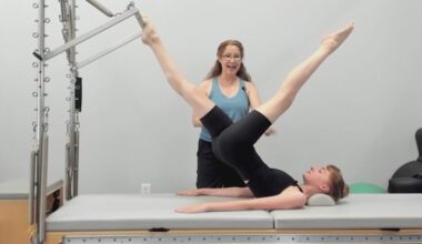 a person stretching on a machine