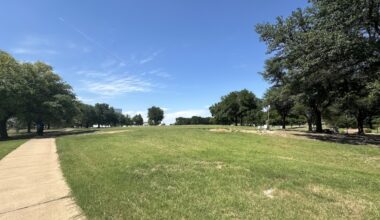 Mendomi Park will be located at the corner of Legacy Drive and Headquarters Drive. (Michael Crouchley/Community Impact)