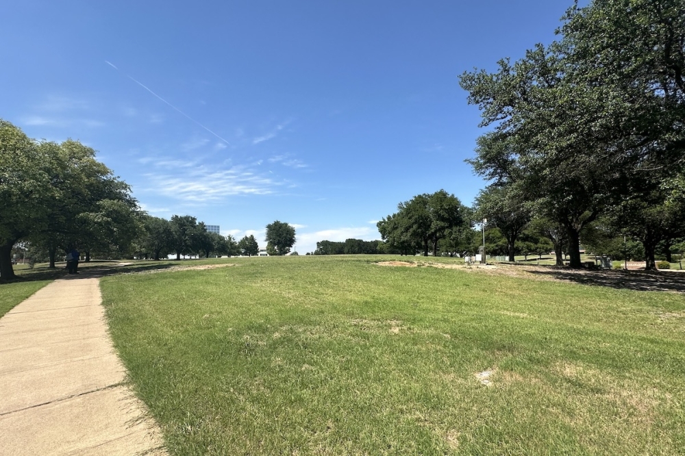 Mendomi Park will be located at the corner of Legacy Drive and Headquarters Drive. (Michael Crouchley/Community Impact)