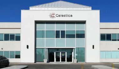 building front of Celestica in North America