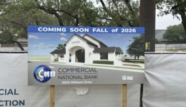 Commercial National Bank is in the early stages of construction for a new Georgetown location off Williams Drive. (Dana Smyth/Community Impact)