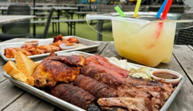 BBQ and other food at Legacy Hall