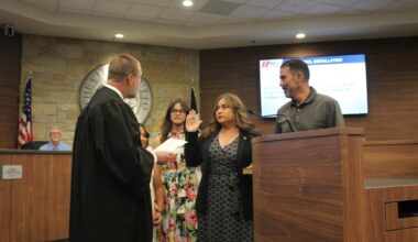 Corina Zepeda was sworn in as Hutto Place 4 council member. (Jillian Nachtigal/Community Impact)