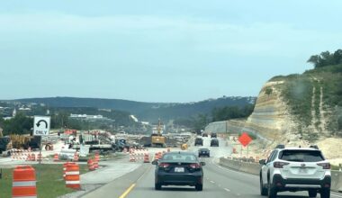 cars driving in construction