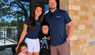 Amy and Allan Kelley, pictured with their children Nova and Jetson, will open a Sylvan Learning Center in August. (Courtesy Allan Kelley)