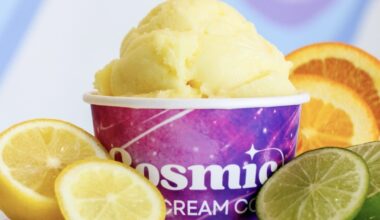 The Citrus Sorbet is a dairy-free and vegan flavor. (Courtesy Cosmic Ice Cream Co. via Facebook)