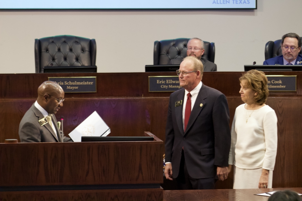Schulmeister taking an oath of office