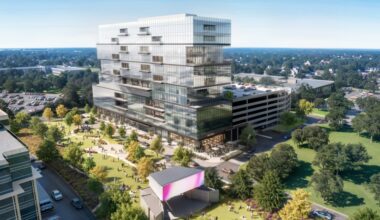 Construction on the new office tower and Kaleidoscope Park expansion is expected to begin in June, according to a May 27 company news release. (Courtesy Hall Group)