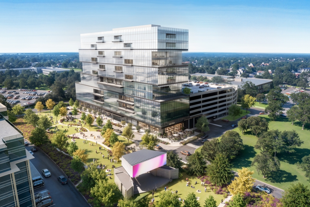 Construction on the new office tower and Kaleidoscope Park expansion is expected to begin in June, according to a May 27 company news release. (Courtesy Hall Group)