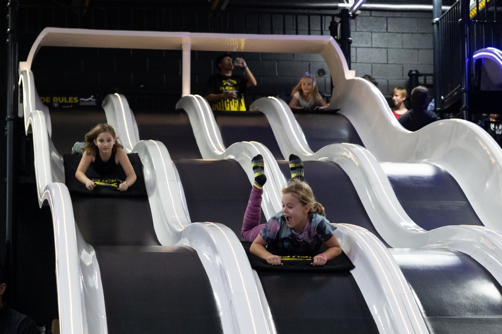 At 37,000 square feet, the indoor dry-slide and air court park will feature 11 slides. (Courtesy Slick City)