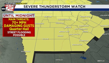 Severe Thunderstorm Watch Issued for South Central Texas
