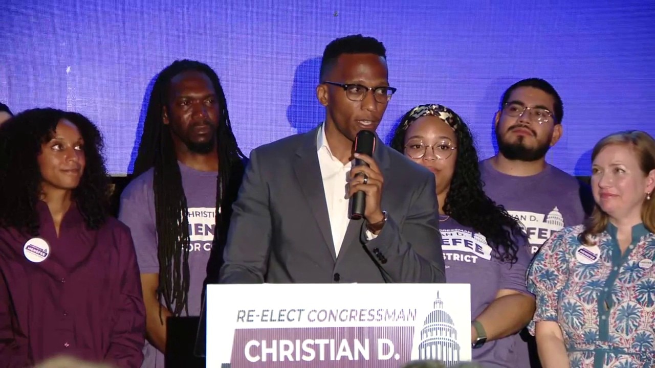 FULL VIDEO: Christian Menefee addresses supporters after CD-18 Democratic Runoff race win