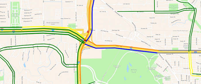 Several westbound lanes blocked on Katy Freeway at West Loop due to 3-vehicle crash involving heavy truck