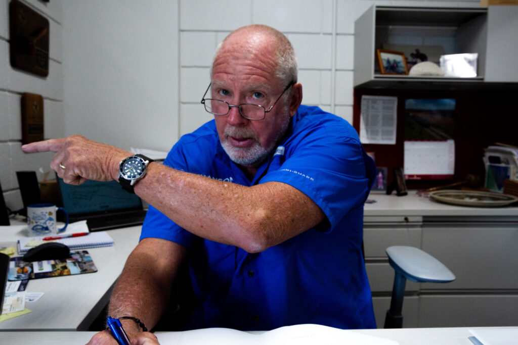 Hanson Professional Services vice president John Michael at his office in Corpus Christi on Monday. “Let’s hold all of our regional system hostage while they wait for their data center,” Michael said. Credit: Dylan Baddour/Inside Climate News