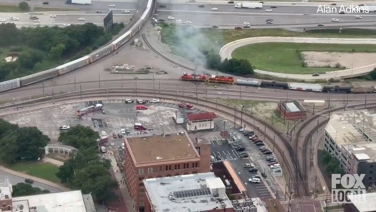 Locomotive burns in downtown Dallas