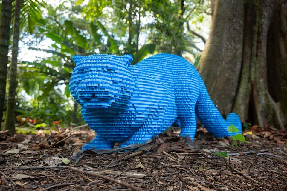Panther, fitting for Fort Worth’s moniker of Panther City, is another sculpture in Sean Kenney’s Nature POP! exhibit at Fort Worth Botanic Garden.