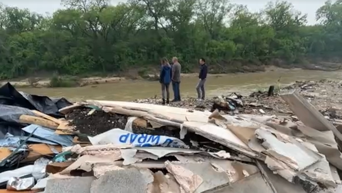 A Dallas man is accused of stealing land to use as an illegal dump site for truckers on the Trinity River