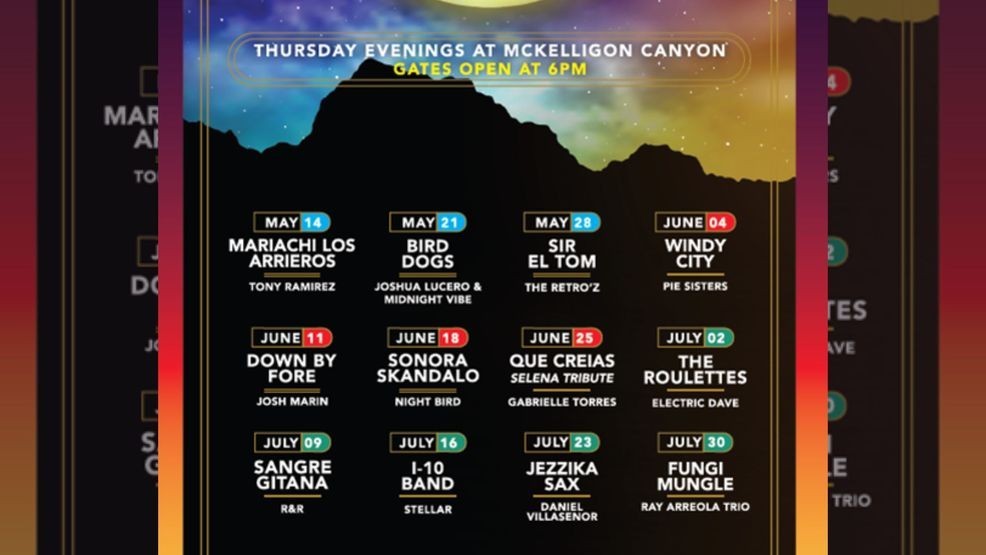 Cool Canyon Nights free music series at McKelligon Canyon calendar. Credit: Townsquare Media