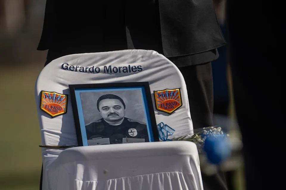 A photo of fallen El Paso Police officer Gerardo Morales sits on a chair during the El Paso Police Memorial in honor of National Police Week at Chuck Heinrich Park, May 15, 2026.
Provide your feedback on BizChat