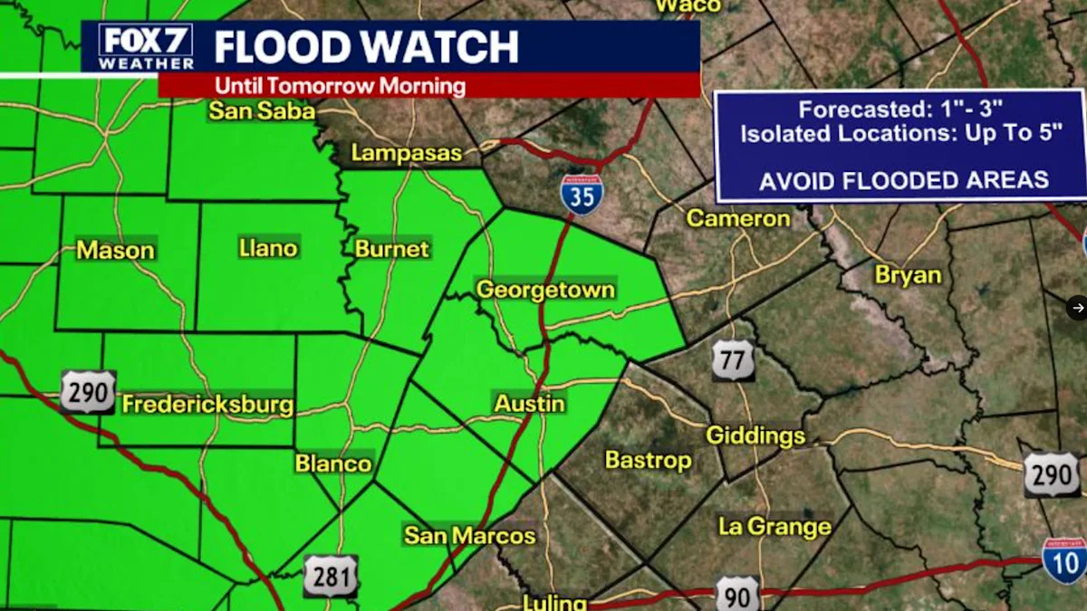 Austin weather: Severe thunderstorm watch issued for parts of Central Texas