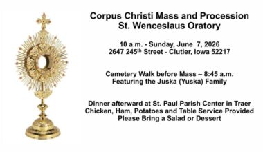 St. Wenceslaus to celebrate Feast of Corpus Christi June 7 | News, Sports, Jobs