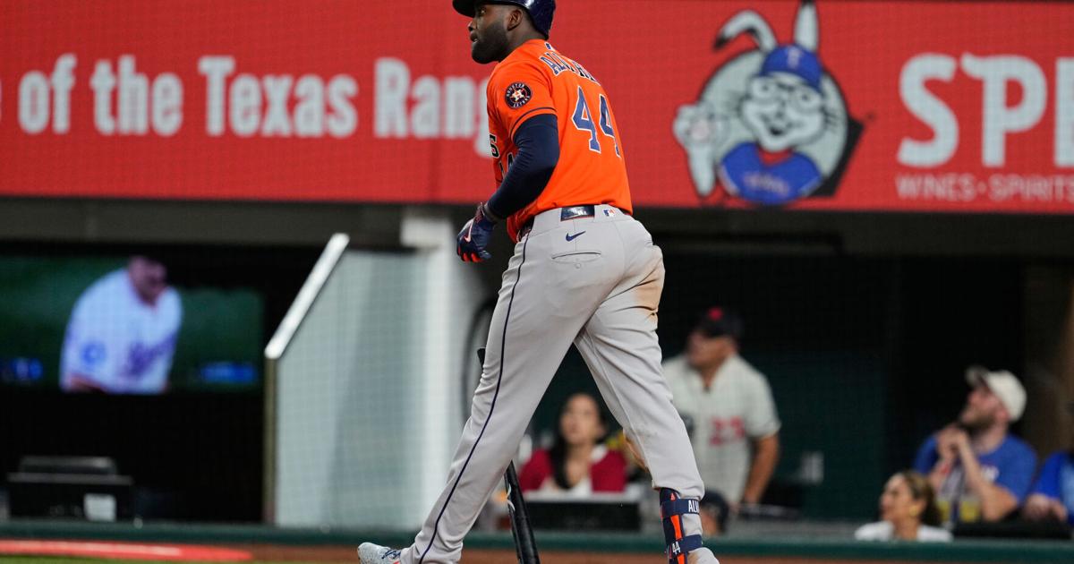 Yordan Alvarez homers twice for 2nd consecutive game to help Astros beat Rangers 4-3 | Pro National Sports