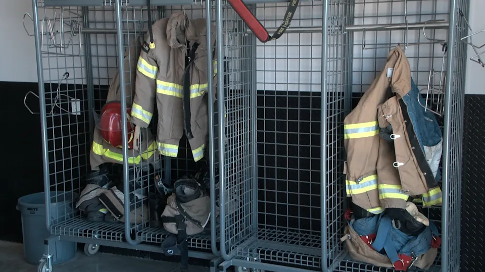New lockers for fire crews at Fire Station No. 22. Photo taken by Tony Pina/KTSM.