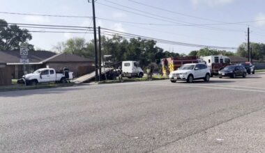 Truck flips into Southside home fence after crash on Weber Road