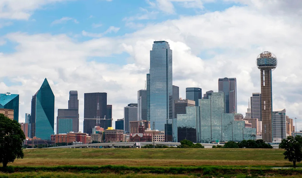 View of the Dallas skyline in Texas.