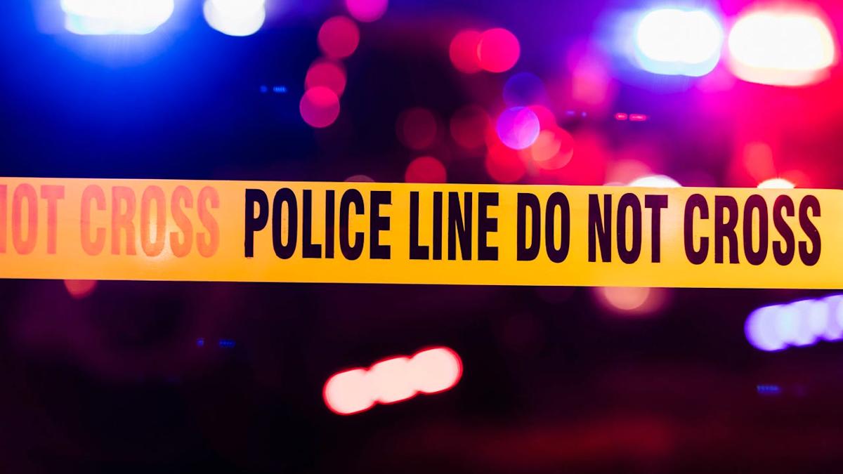 <div>Accident or crime scene cordon tape, police line do not cross. via Getty Images</div>