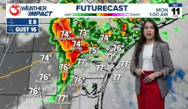 Hot and humid Mother's Day, overnight storm chance
