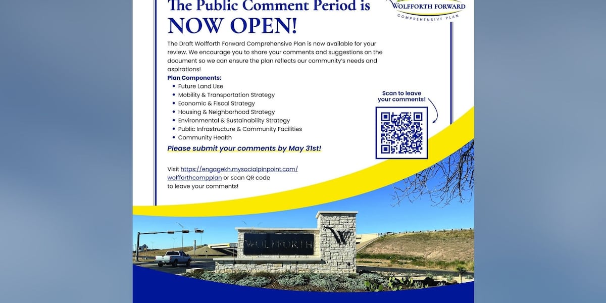 City of Wolfforth asks community to review, comment on draft comprehensive plan