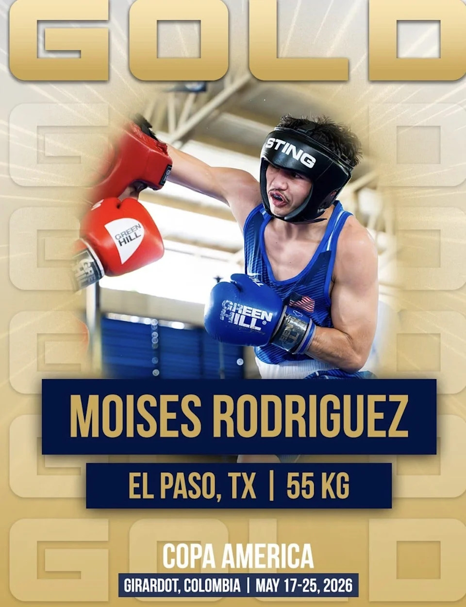 El Paso amateur boxer Moises Rodriguez won his second gold medal in international competition for Team USA on Monday, May 25, 2026.