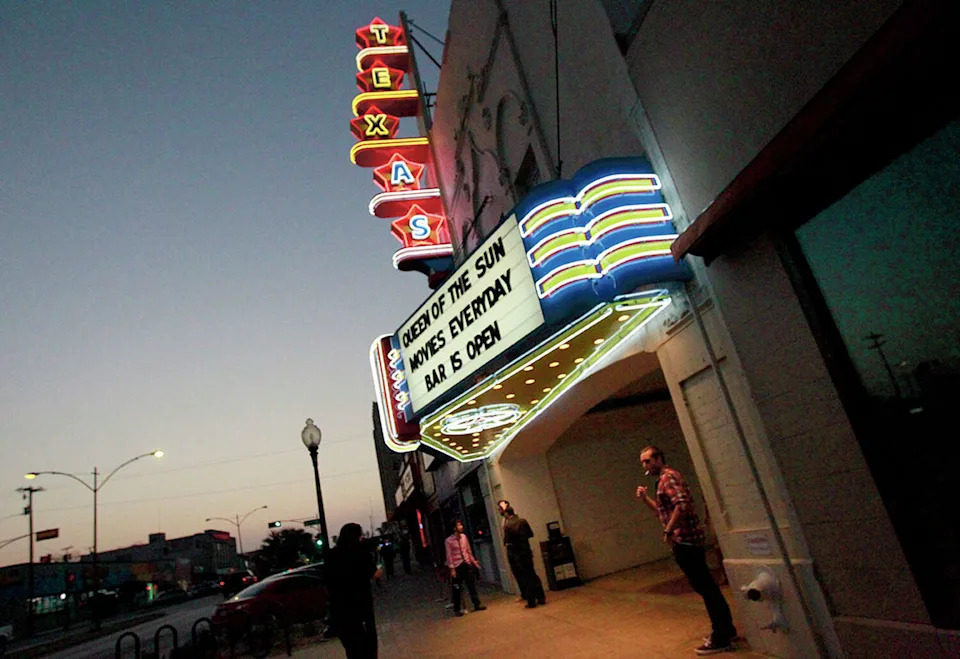 Many theaters around town, like the Texas Theatre in Oak Cliff, show classic films in addition to new movies. (The Texas Theatre/Mona Reeder)