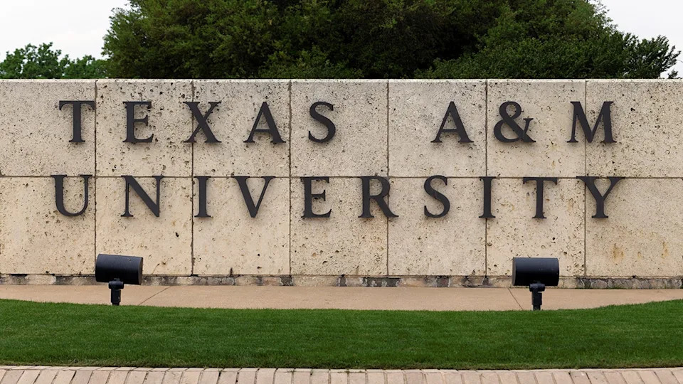 Entrance to Texas A&M University campus in College Station Texas