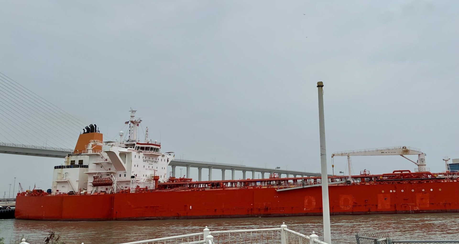 An oil tanker leaves the Corpus Christi Ship Channel, bringing U.S. crude to the global energy marketplace.