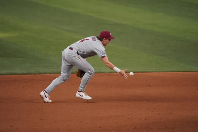 Feb 21, 2026; Arlington, TX, USA; Florida State Seminoles vs Auburn Tigers during the Amegy Bank College Baseball Series at Globe Life Field. Mandatory Credit: Raymond Carlin III-Imagn Images