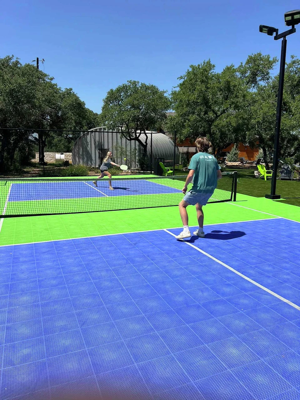 Pickleball courts at River's Edge Campground in Johnson City, which was recently named among the best small campgrounds in the state by the Texas Association Campground Owners. (Courtesy of River's Edge Campground)