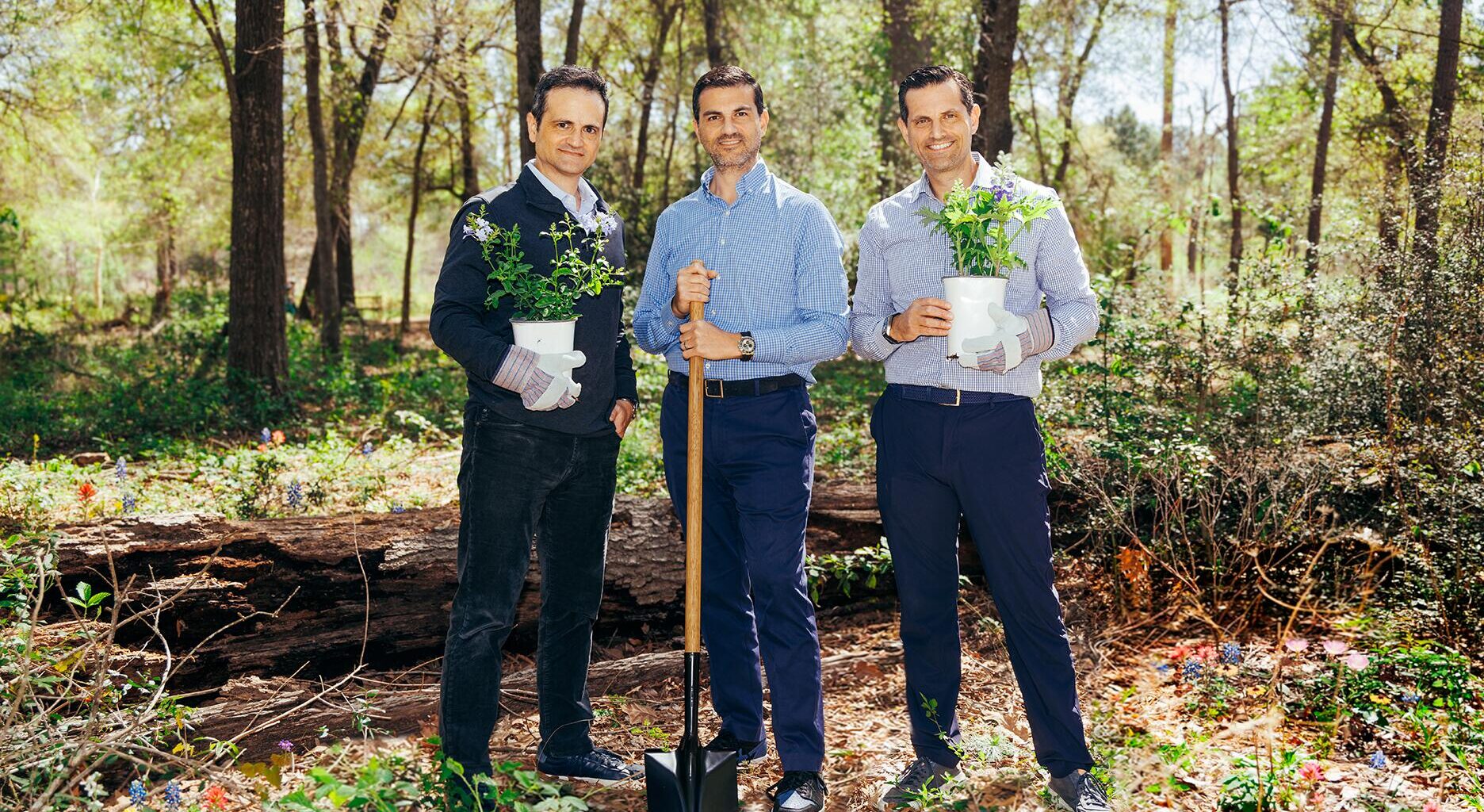 Gild Zadok, Segev Zadok, and Jonathan Zadok at Austin park