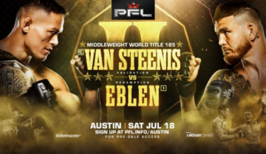 PFL MIDDLEWEIGHT WORLD CHAMPIONSHIP REMATCH BETWEEN COSTELLO VAN STEENIS AND JOHNNY EBLEN HEADLINES PFL AUSTIN ON JULY 18 thumbnail