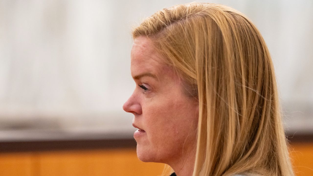 Camp director Mary Liz Eastland is questioned during a hearing on a suit against Camp Mystic in the 459th State District Court in Austin on April 14, 2026. (Mikayla Compton/Austin American-Statesman via AP, File)