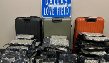 Suitcase full of marijuana bursts open on flight, arrest made in Texas