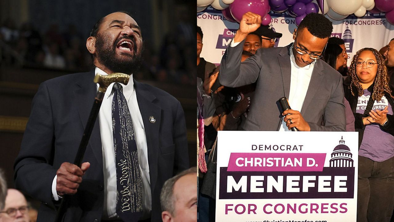 U.S. Rep. Al Green, D-Houston, (left) and U.S. Rep. Christian Menefee, D-Houston (right). (Associated Press)