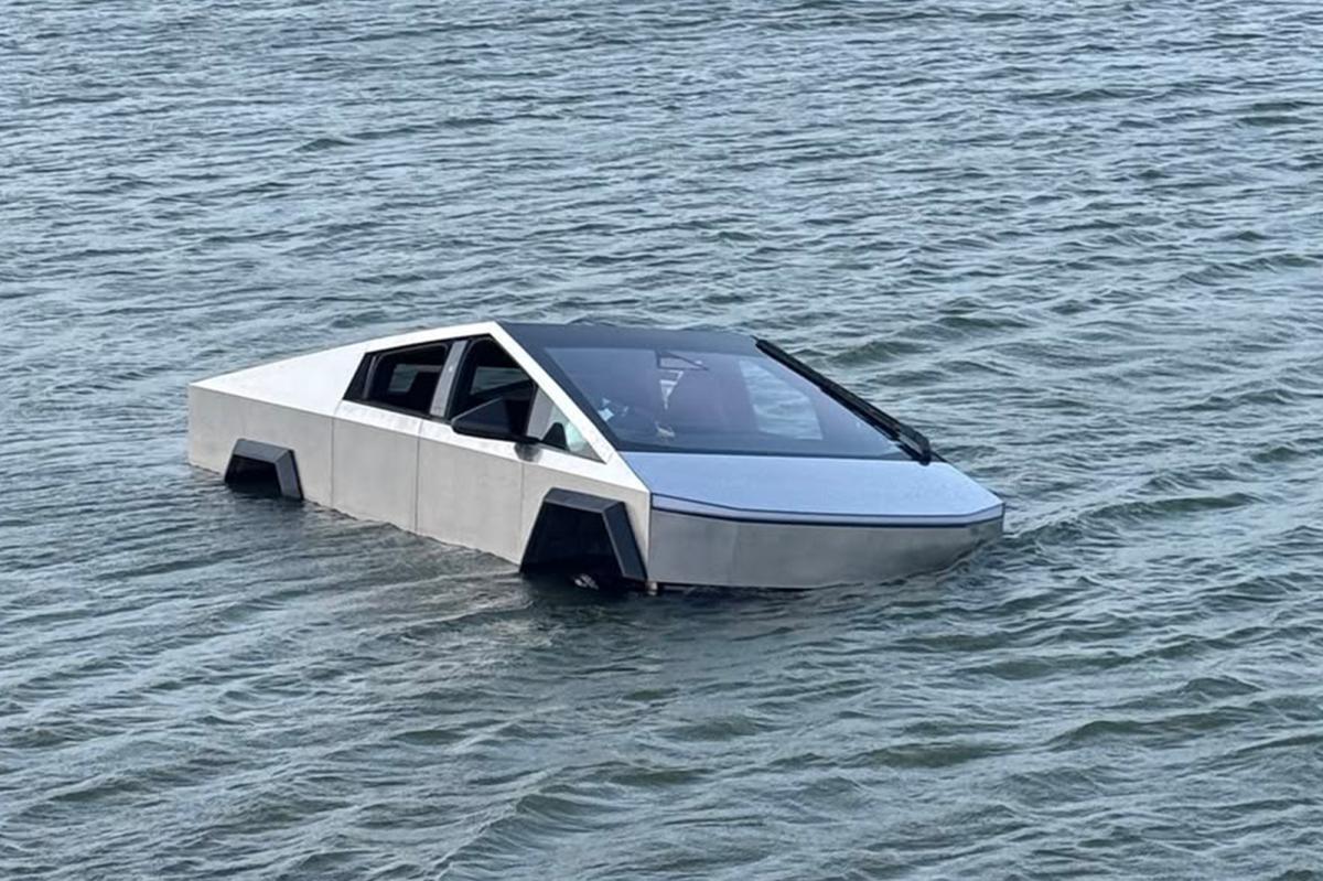 Driver plows Cybertruck into Texas lake in botch attempt to use 'Wade Mode'