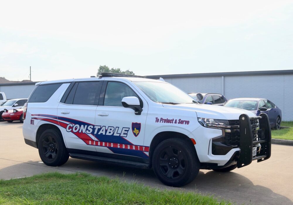 Constable parked outside