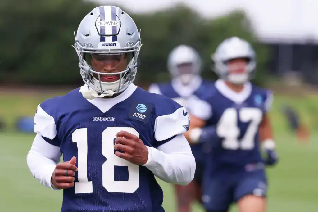 Cowboys Defense Projection: How Much Better Can Dallas Be in 2026 Dallas Cowboys rookie safety Caleb Downs runs during practice, representing the Cowboys defense.